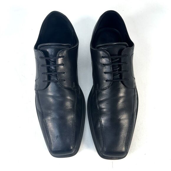 ECCO Johannesburg Black Leather Square Bicycle Toe Dress Shoes Size EU 44 US 11 main image 6
